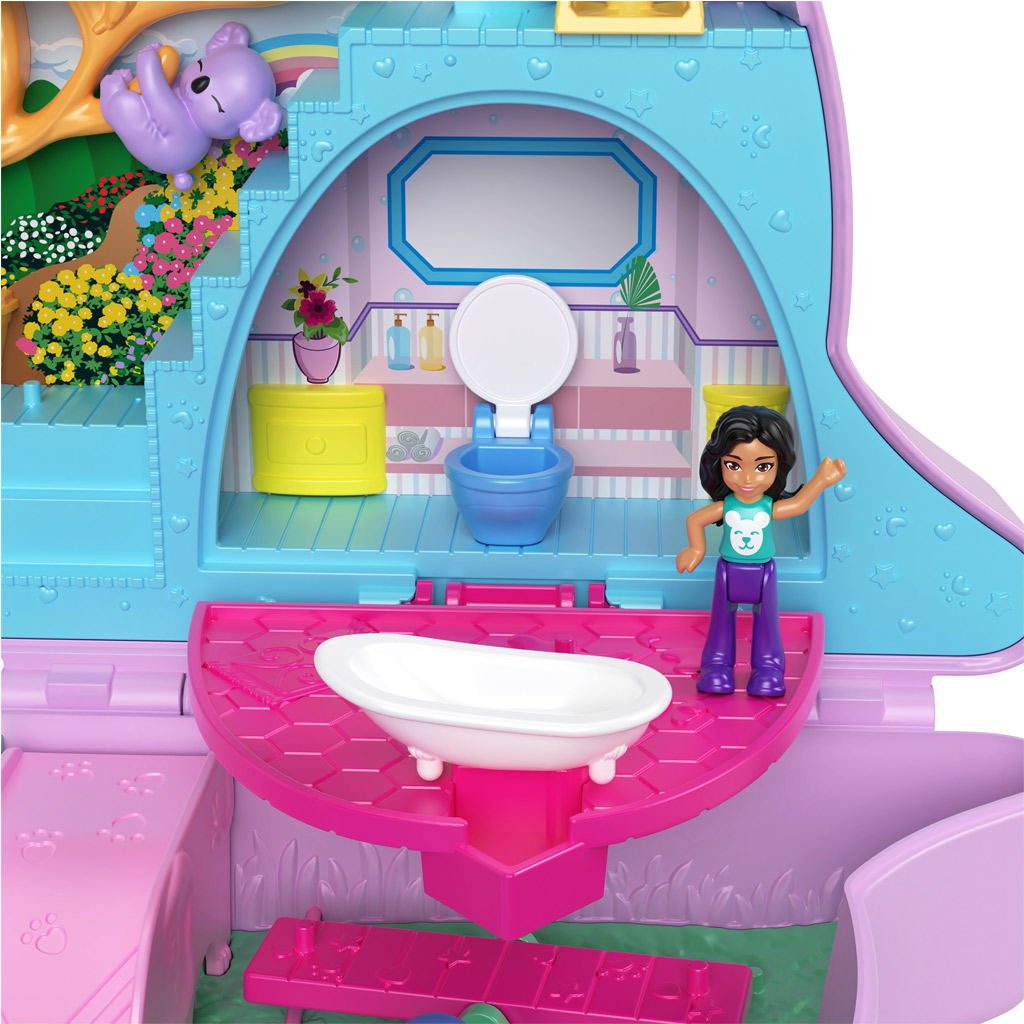 imagen de Polly Pocket Bolsa de juego de canguro con animales - Mattel 4