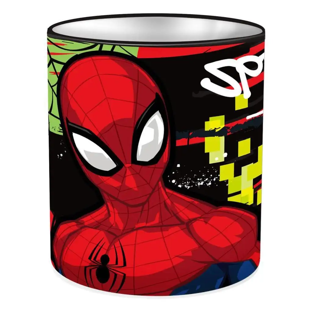 imagen de Portalápices metálico en forma de cilindro de Spiderman 10x11cm 1