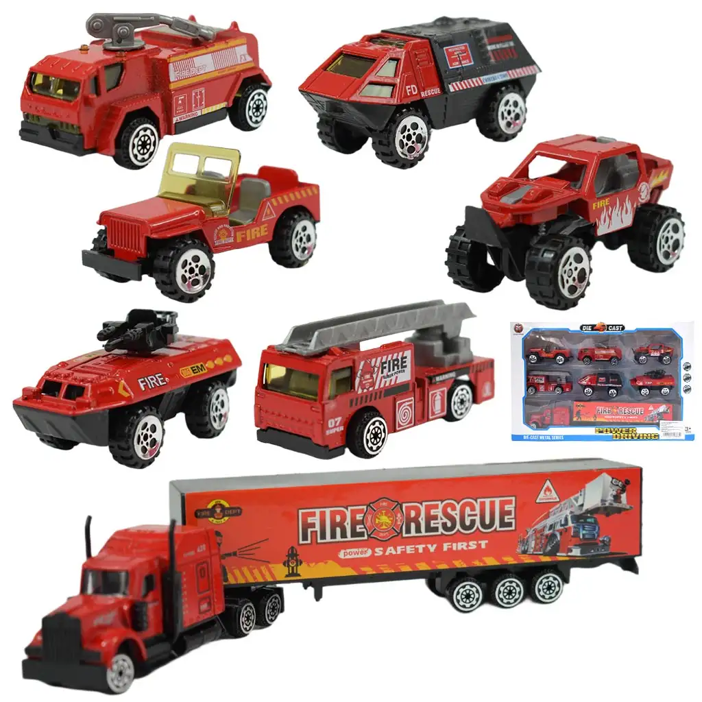 imagen de Power Driving: set de coche de bomberos de 7 piezas 1