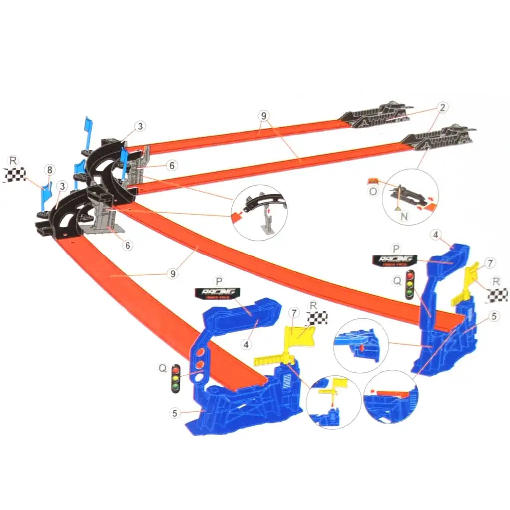 imagen de Power Track: set de pista de carreras de 22 piezas con intersección y 2 coches de arrastre 1/64 2