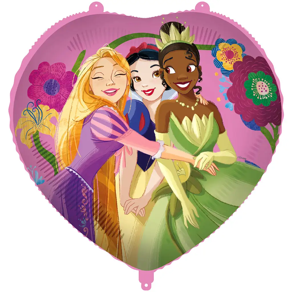 imagen de Princesas Disney: Globo de foil en forma de corazón 46cm 1