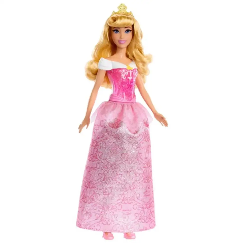 imagen de Princesas Disney: Muñeca princesa Aurora brillante - Mattel 2