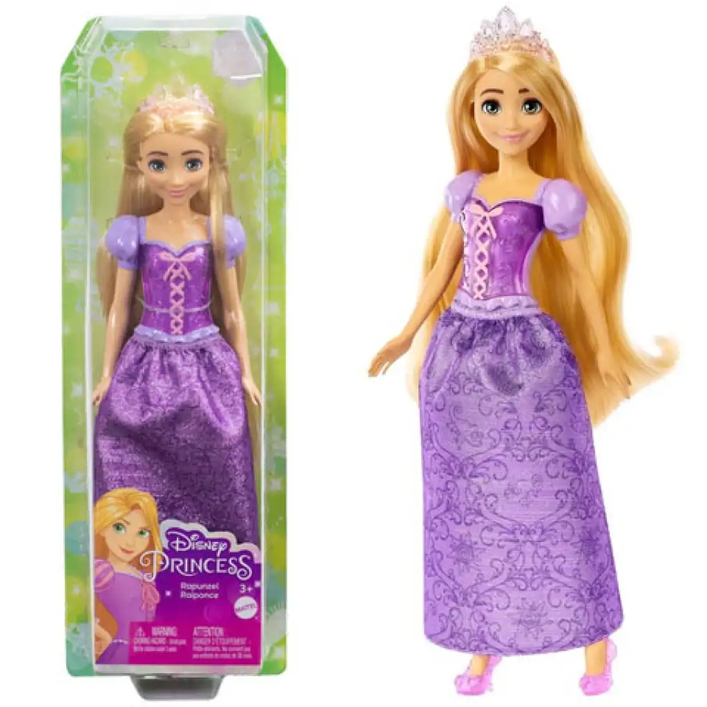 imagen de Princesas Disney: Muñeca princesa Rapunzel con brillo - Mattel 1