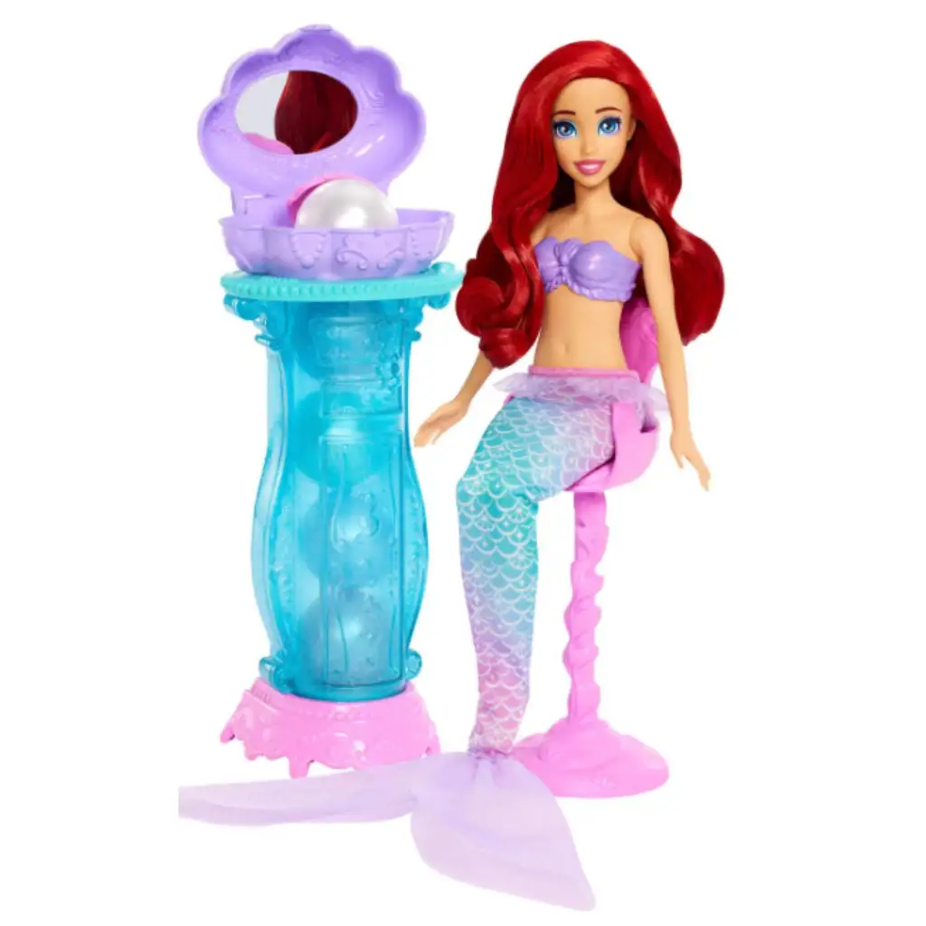 imagen de Princesas Disney: Set de muñeca sorpresa de Ariel y su magia de perlas - Mattel 2
