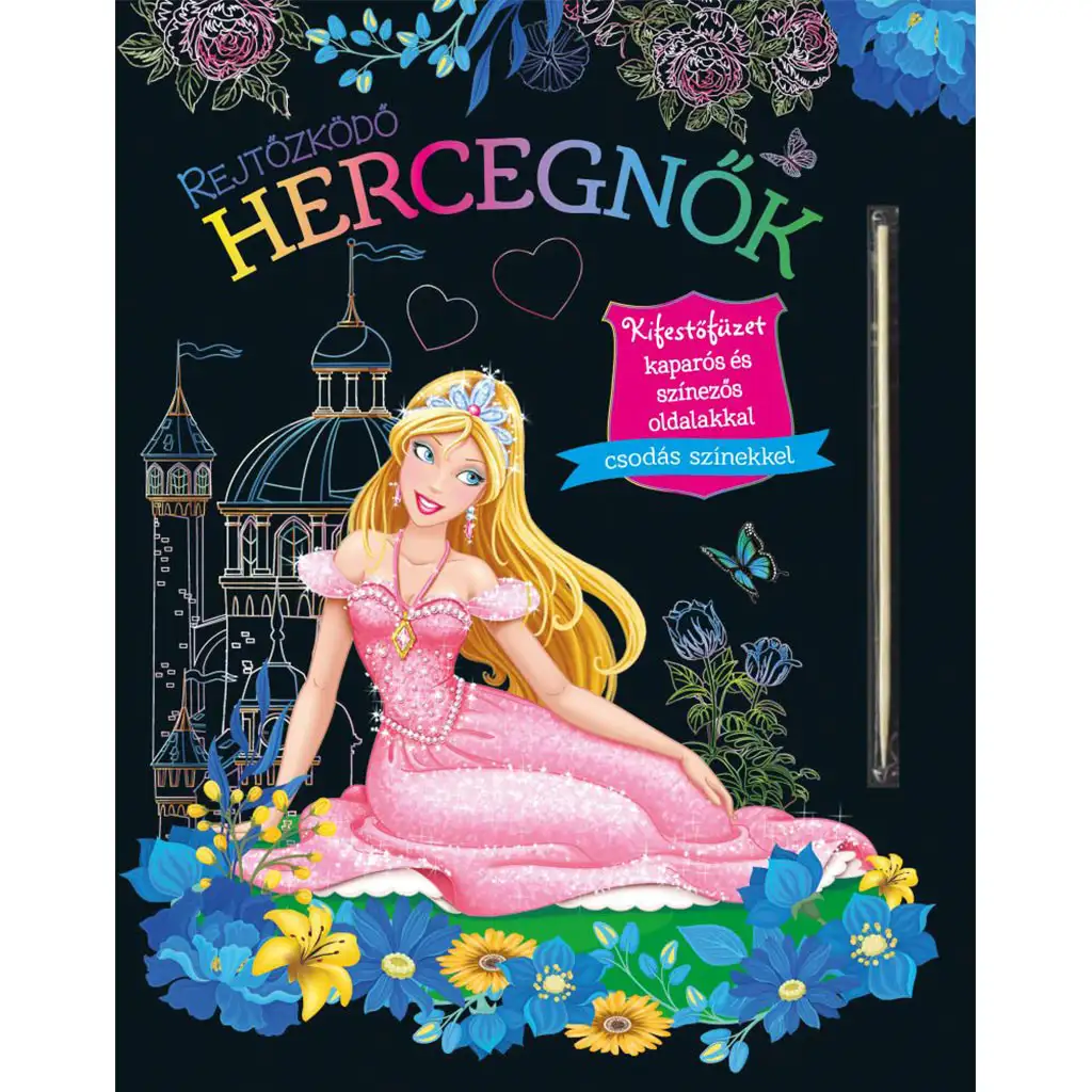imagen de Princesas ocultas - Cuaderno para colorear con páginas rasguñadas y para colorear 1