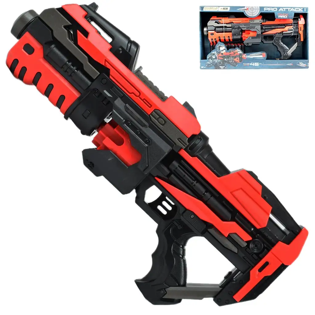 imagen de Pro Attack: Arma de dardos de esponja electrónica con cargador y balas de 45cm 1