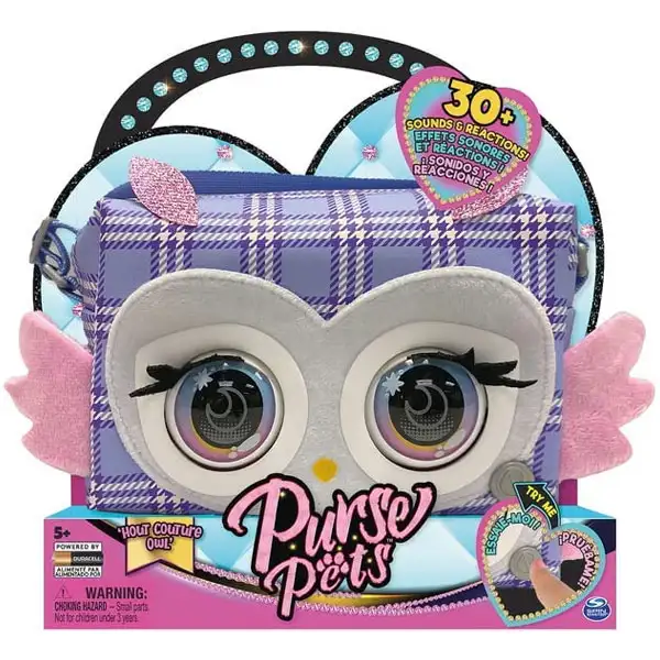imagen de Purse Pets: Hot Couture Owl bolsa interactiva - Spin Master 1