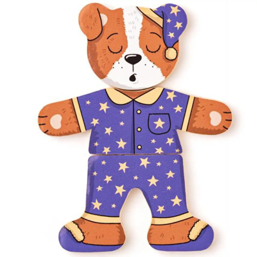 imagen de Puzle de madera de perro vestido 18 piezas - Woodyland 5