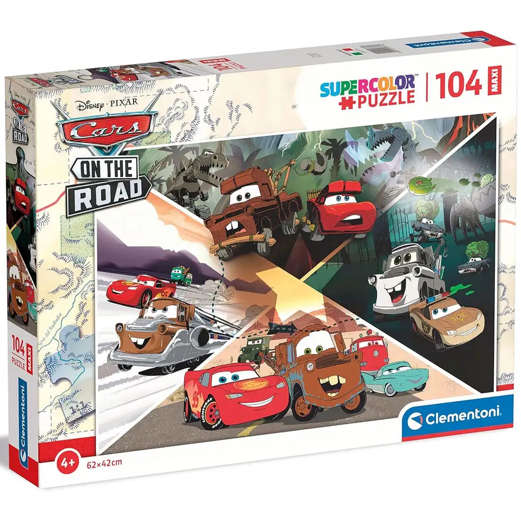 imagen de Puzle maxi supercolor de 104 piezas de Cars - Clementoni 1
