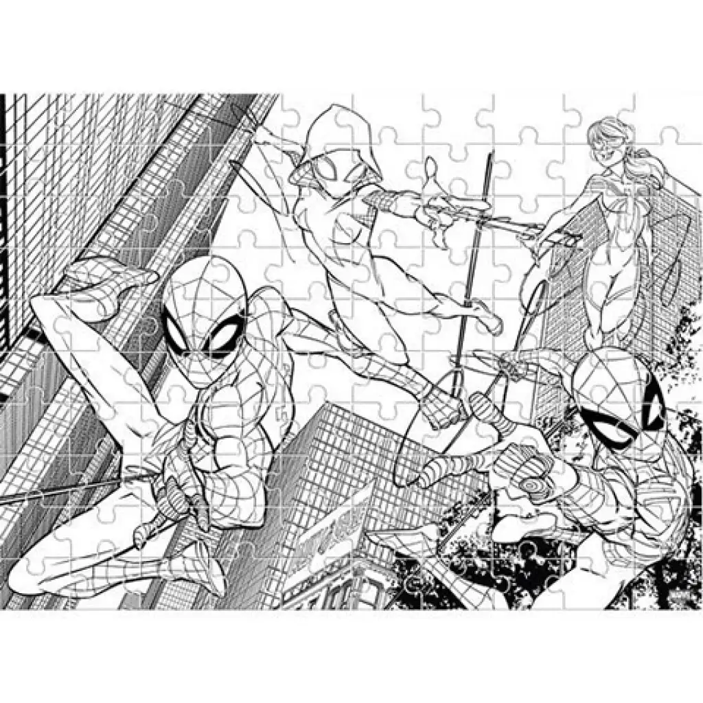 imagen de Puzzle 2 en 1 de Spiderman para colorear de 100 piezas 3