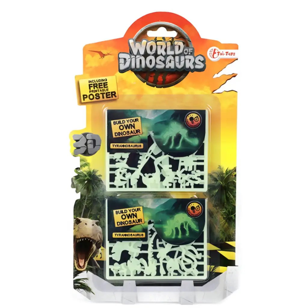 imagen de Puzzle 3D fluorescente de dinosaurios en varias versiones 1ud 3