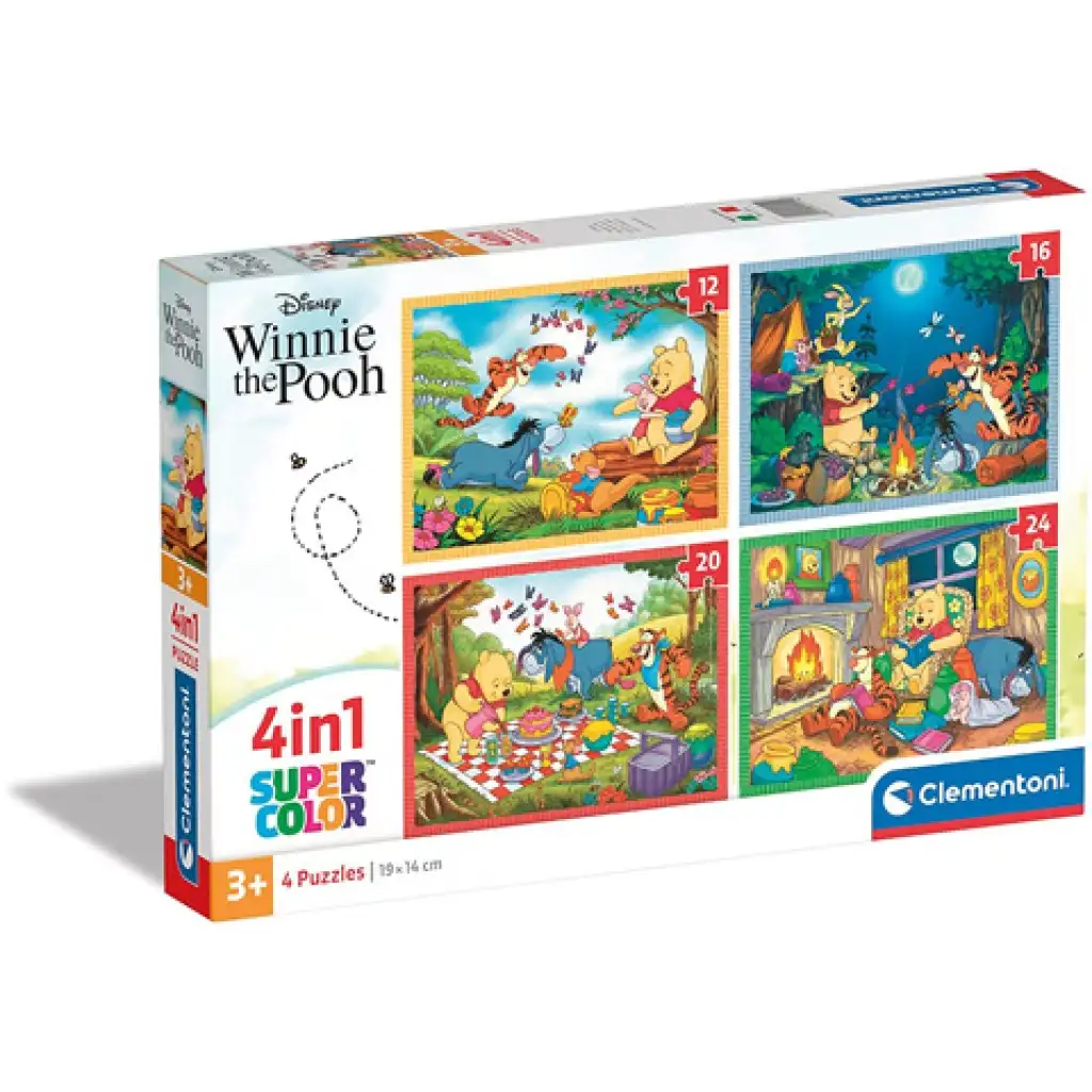 imagen de Puzzle 4 en 1 de Winnie the Pooh - Clementoni 1