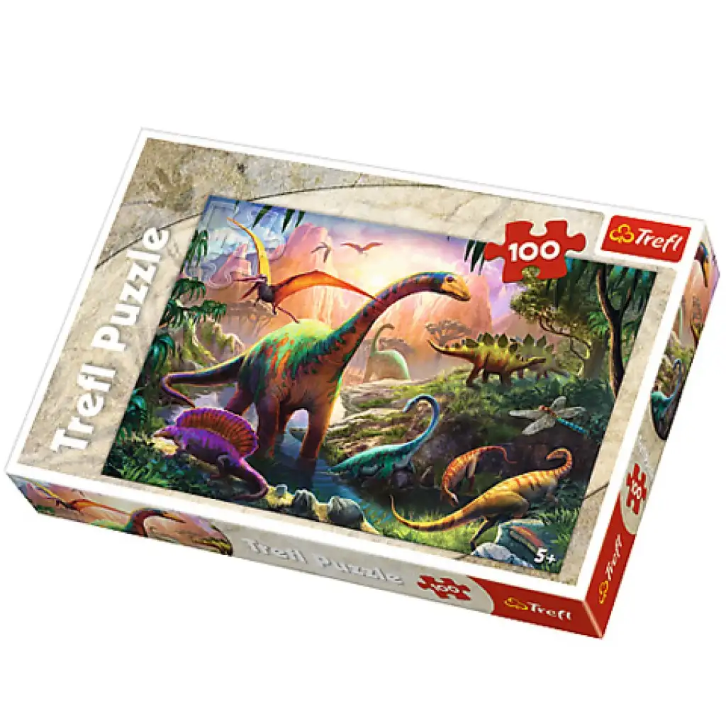 imagen de Puzzle de 100 piezas de los dinosaurios - Trefl 1