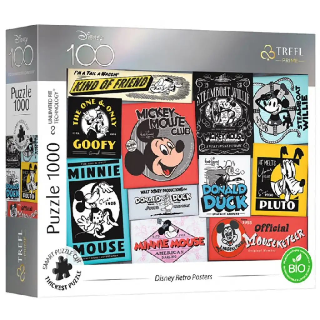 imagen de Puzzle de 1000 piezas de pósters retro de Disney - Trefl 1