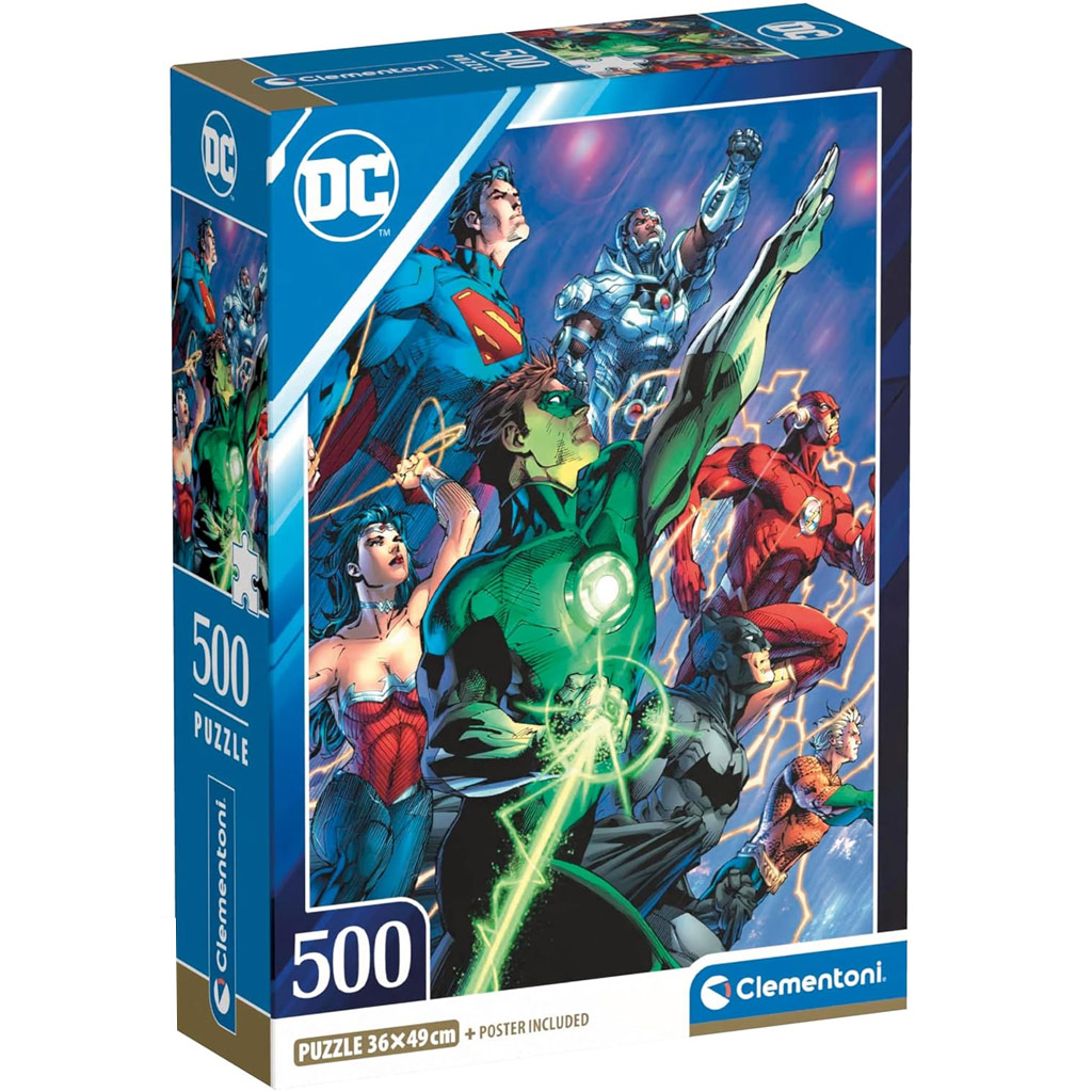 imagen de Puzzle de 500 piezas de los héroes de la Liga de la Justicia de DC Comics - Clementoni 1