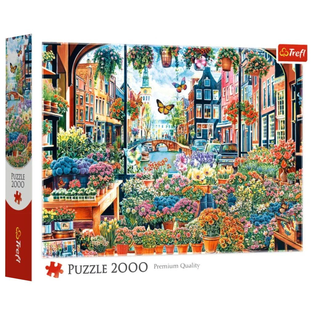 imagen de Puzzle de calidad premium de 2000 piezas de la tienda de flores en Ámsterdam – Trefl 1