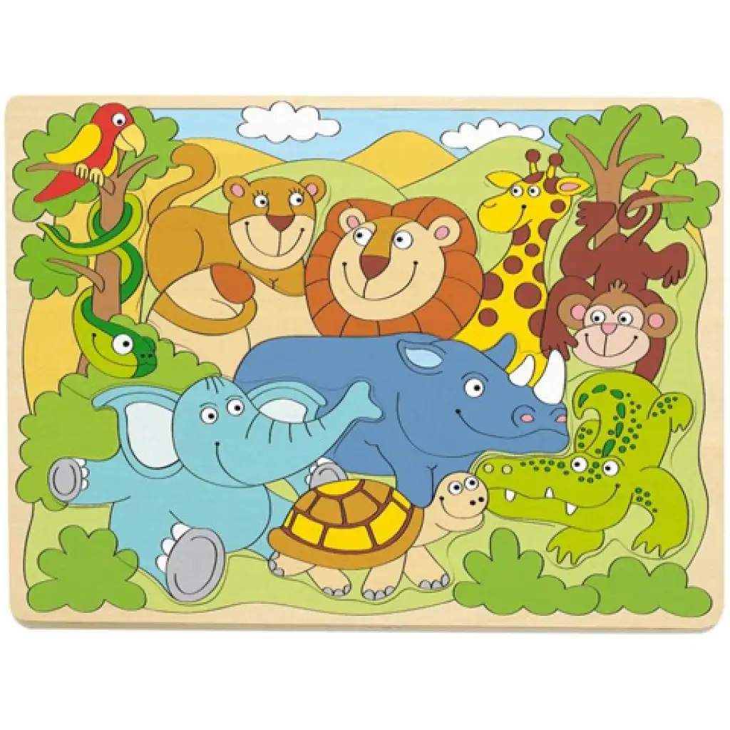 imagen de Puzzle de formas de animales de África - Woodyland 1