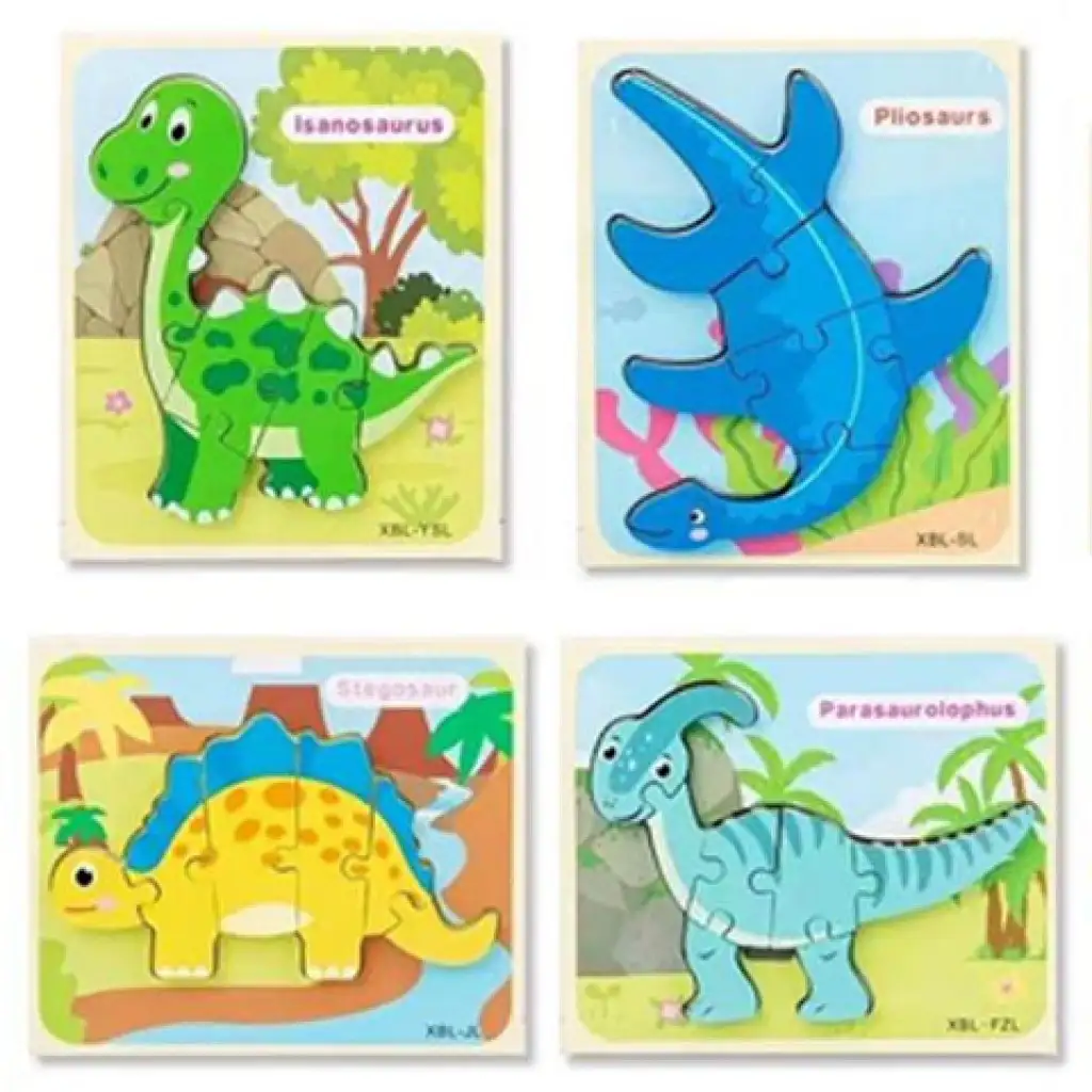 imagen de Puzzle de formas de dinosaurios de madera en varias versiones 1