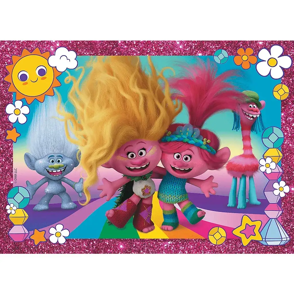 imagen de Puzzle de glitter de 100 piezas de Trolls -Trefl 2