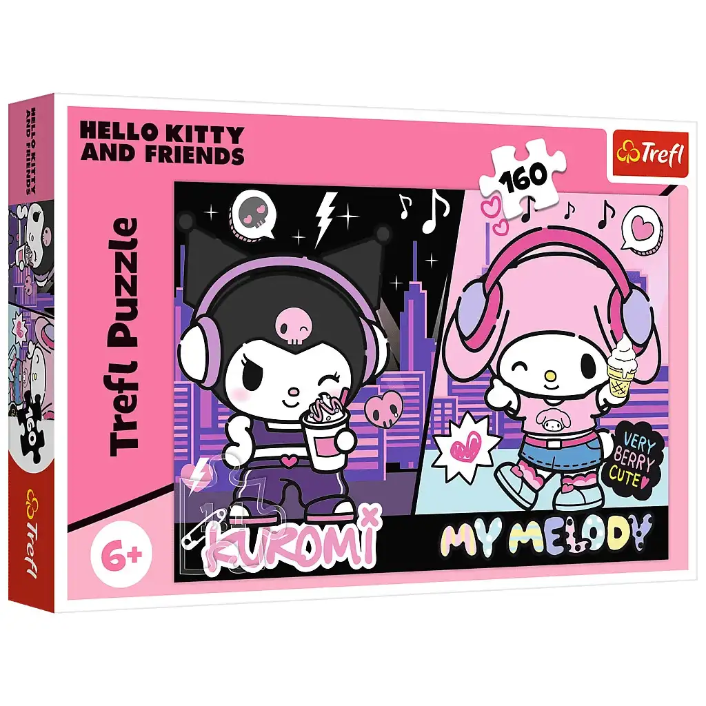 imagen de Puzzle de ritmo urbano de Kuromi y My Melody de 160 piezas - Trefl 1