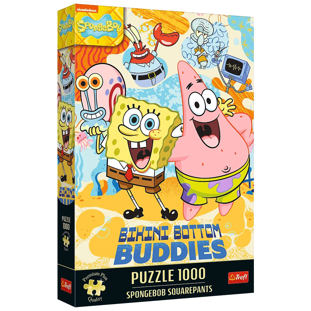 imagen de Puzzle de Spongyabob en pantalones cortos de Fondo de Bikini, amigos, 1000 piezas, calidad Premium plus - Trefl 1