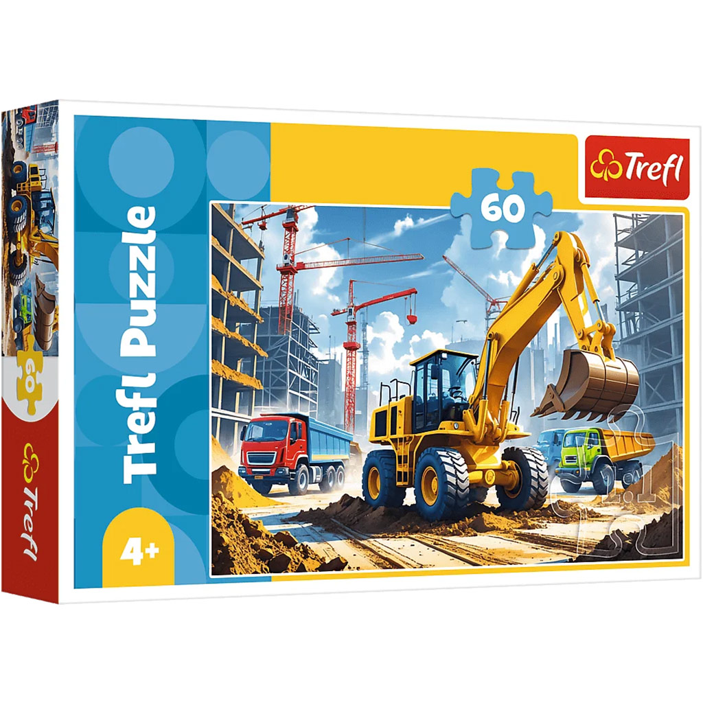 imagen de Puzzle de tractor excavador de 60 piezas - Trefl 1
