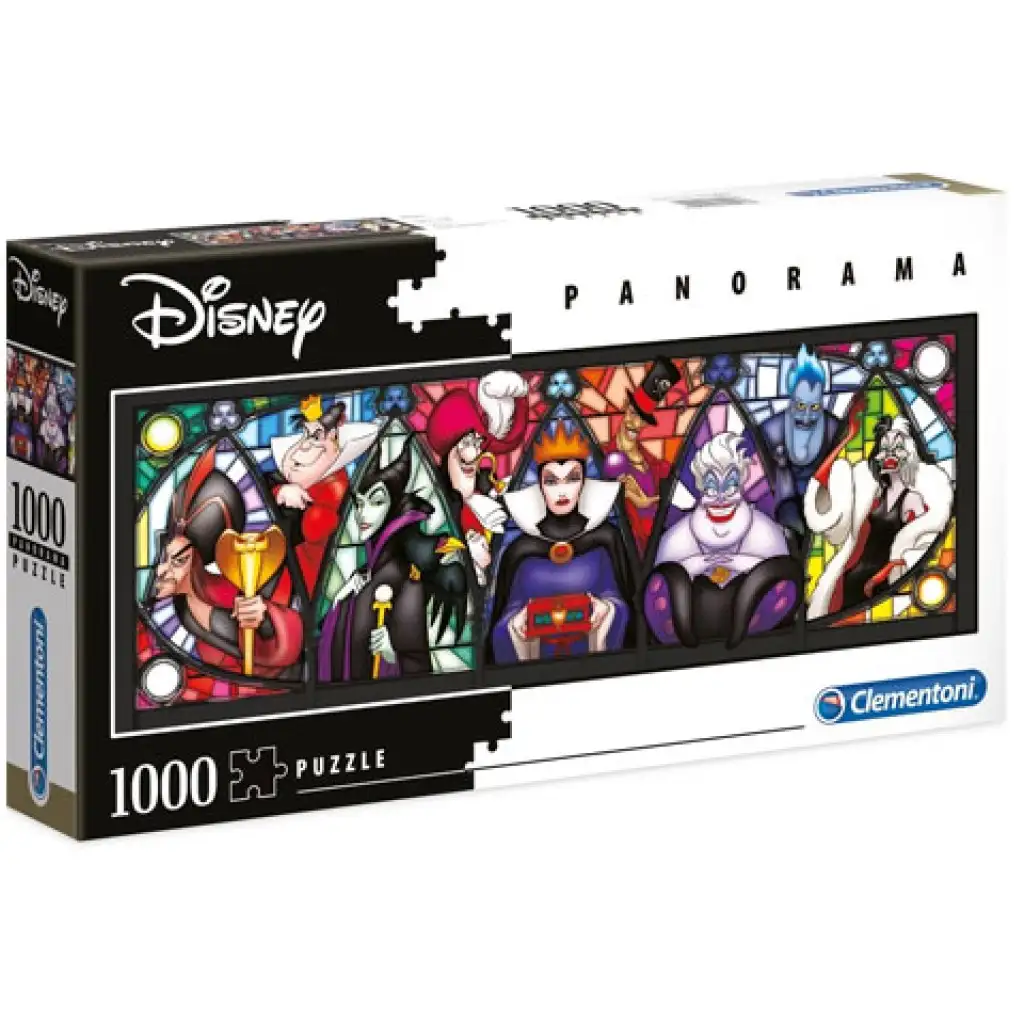 imagen de Puzzle panorámico de 1000 piezas de los principales villanos de Disney - Clementoni 1