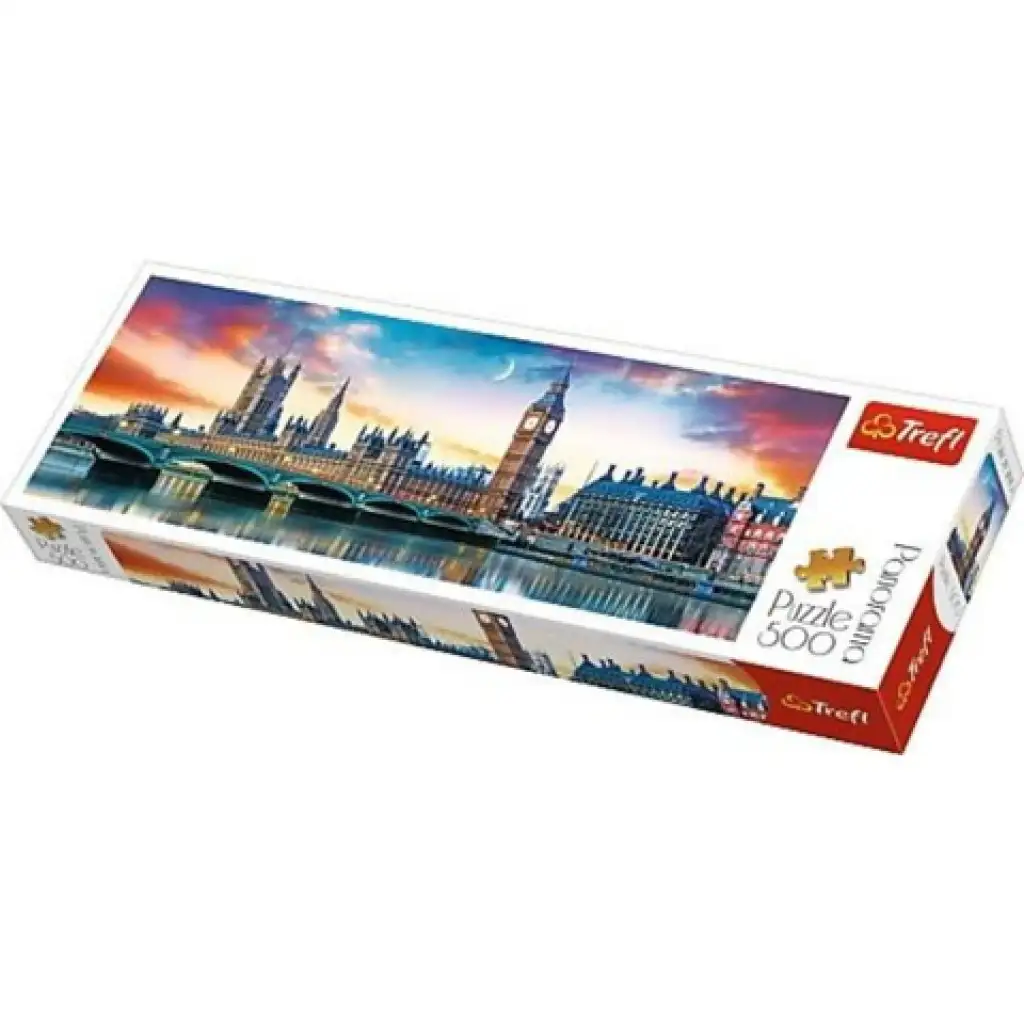 imagen de Puzzle panorámico de 500 piezas de Big Ben y la Abadía de Westminster, Londres - Trefl 1