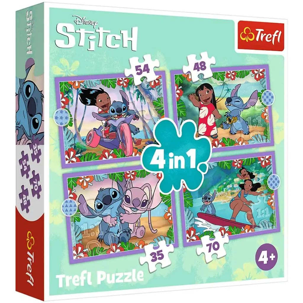 imagen de Puzzle set de 4 en 1 de Disney Lilo&Stitch - Trefl 1