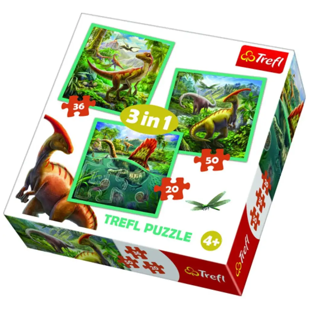 imagen de Puzzle set de dinosaurios 3 en 1 - Trefl 1