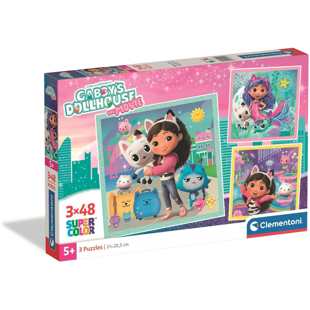 imagen de Puzzle Super Color de la casa de Gabi 3x48 piezas - Clementoni 1