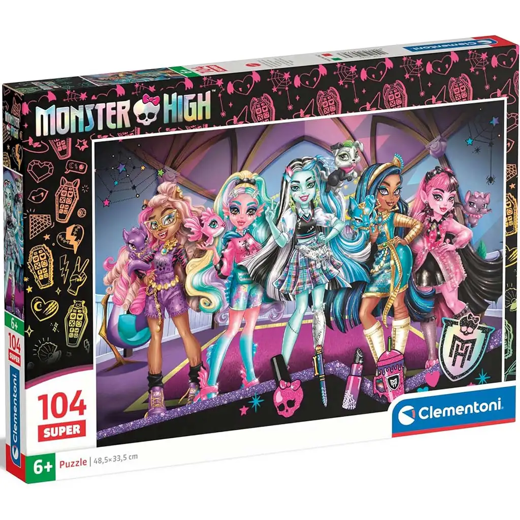imagen de Puzzle super de 104 piezas de Monster High - Clementoni 1