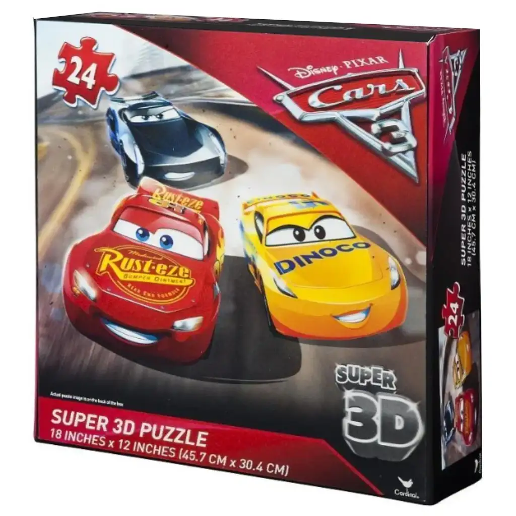 imagen de Puzzle super de Cars 3 de 3x24 piezas con efecto 3D 2