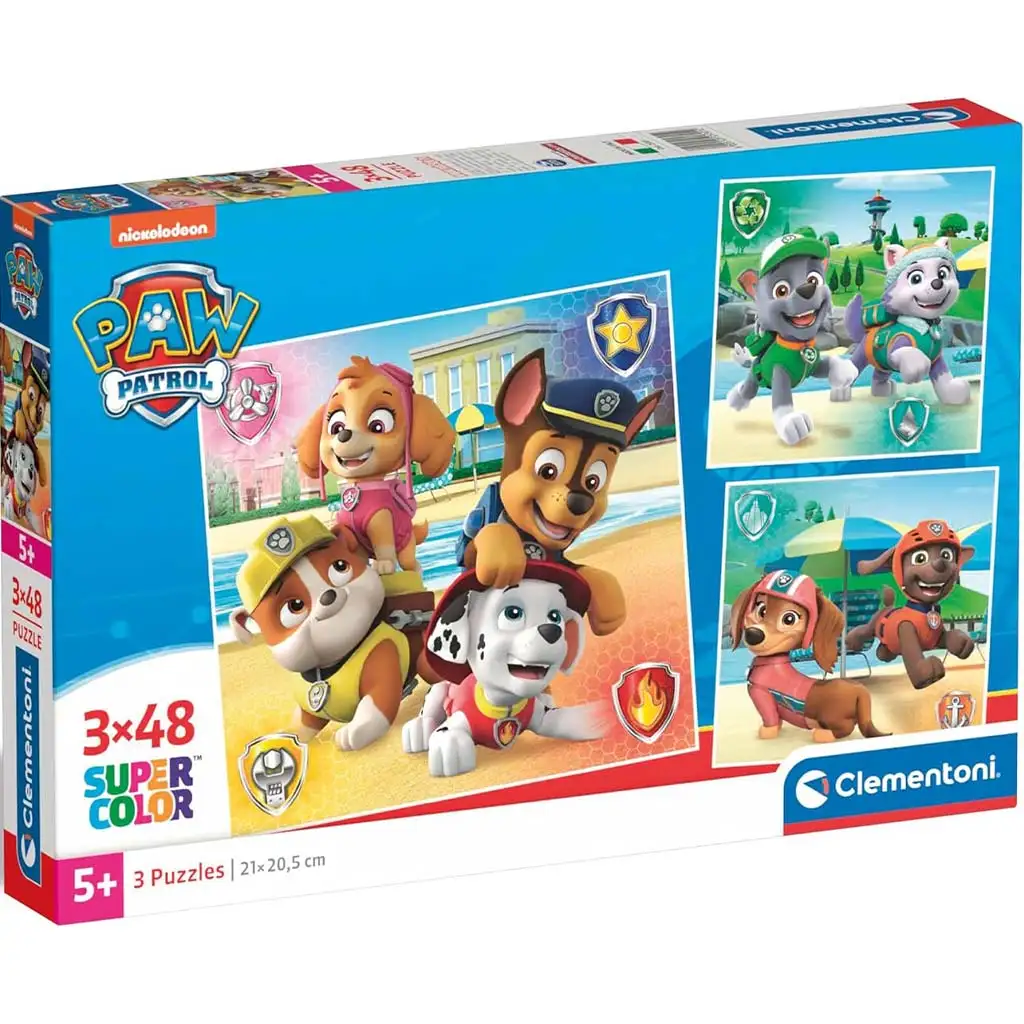 imagen de Puzzle Supercolor 3x48 piezas de Patrulla Canina - Clementoni 1