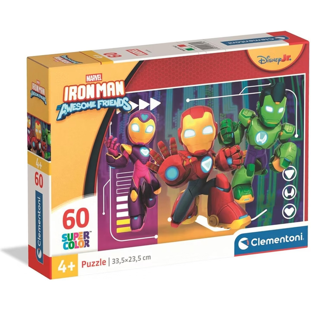 imagen de Puzzle Supercolor de 60 piezas de Iron Man y sus amigos - Clementoni 1