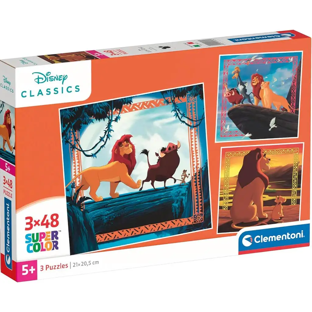 imagen de Puzzle Supercolor de El Rey León 3x48 piezas - Clementoni 1