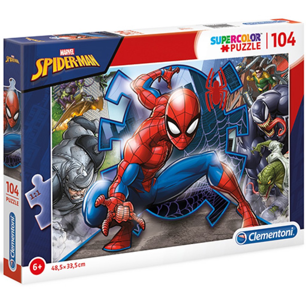 imagen de Puzzle Supercolor de Marvel Spider-Man de 104 piezas - Clementoni 1