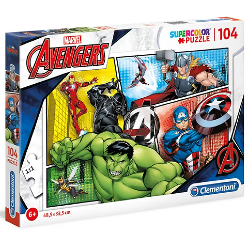 imagen de Puzzle Supercolor de Marvel Vengadores de 104 piezas - Clementoni 1