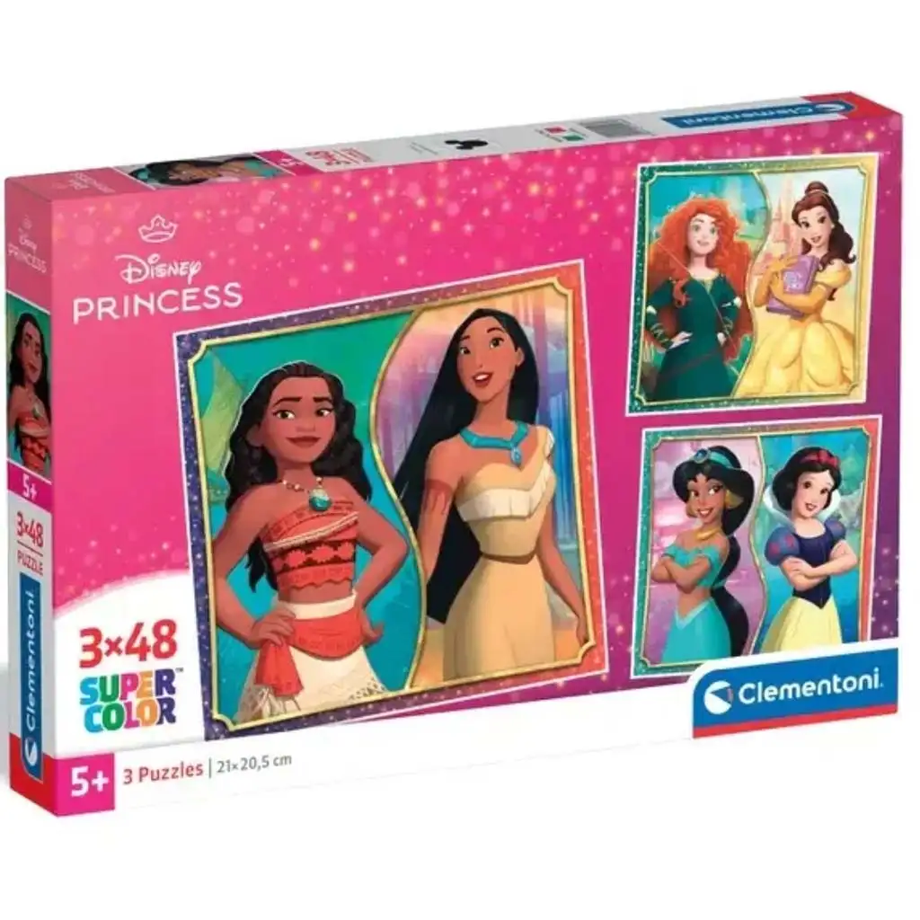imagen de Puzzle Supercolor de Princesas Disney 3x48 piezas - Clementoni 1