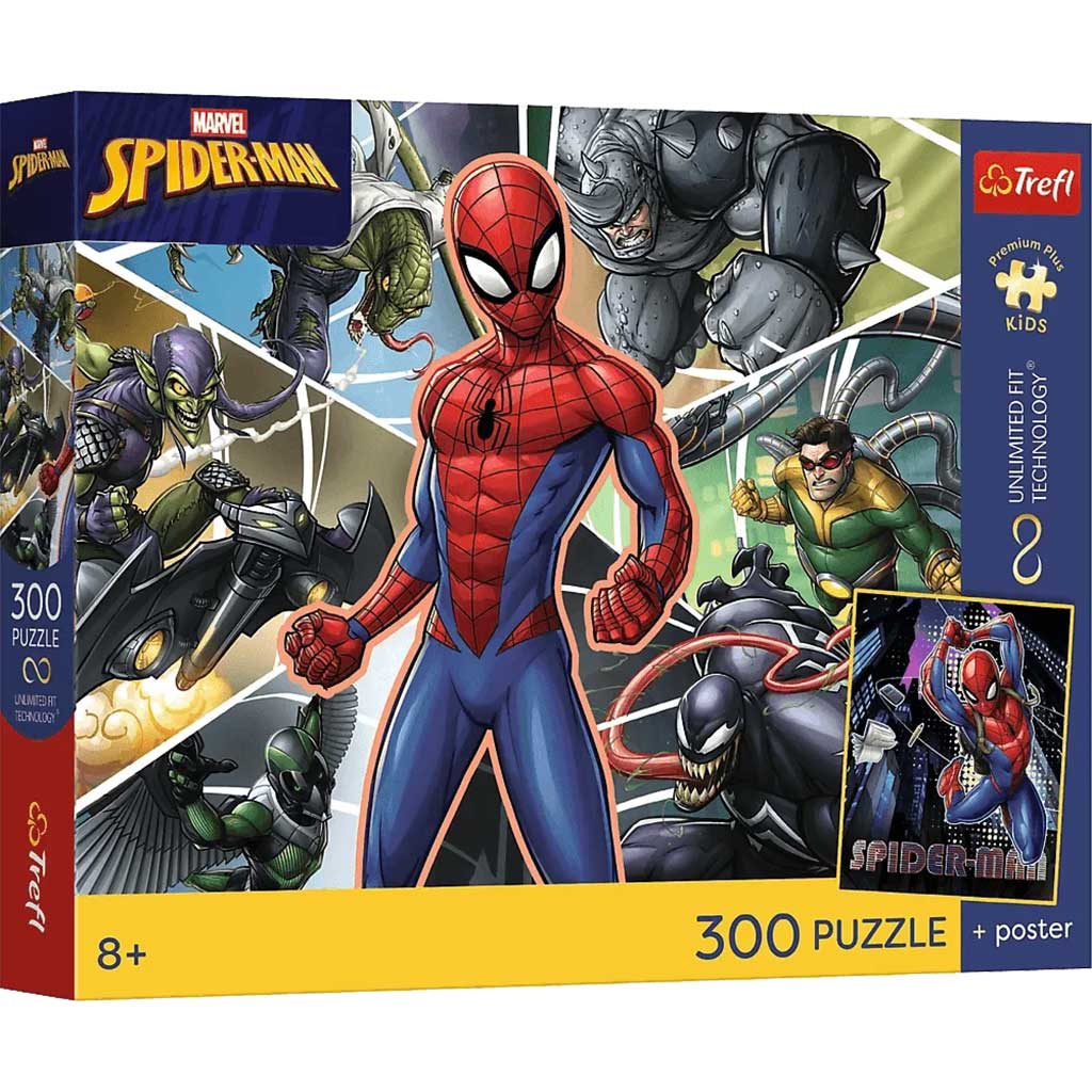 imagen de Puzzle UFT de 300 piezas de Marvel Spiderman con póster - Trefl 1