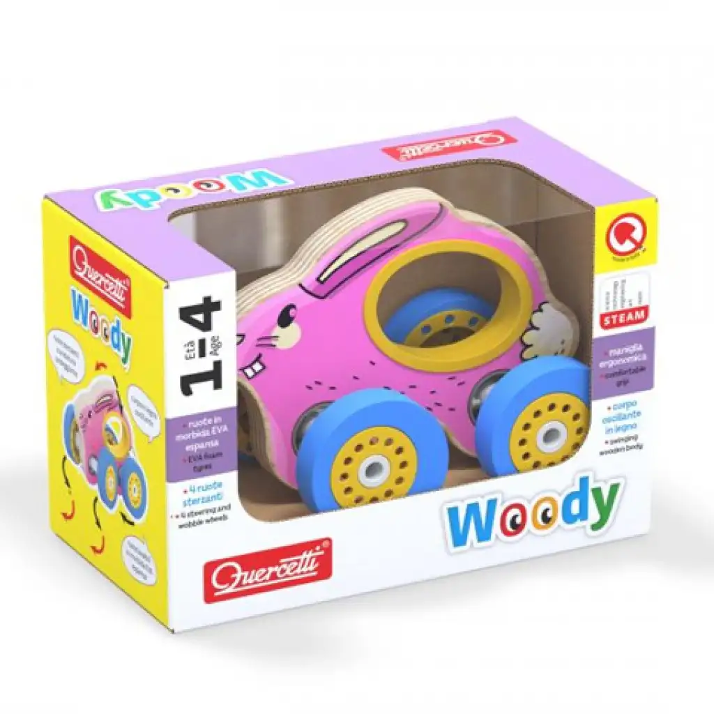 imagen de Quercetti: Conejo de madera rodante Woody 1