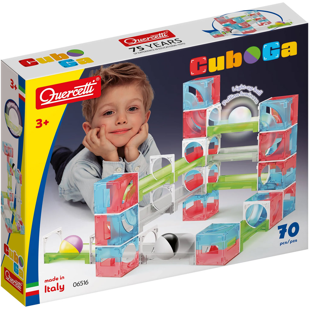 imagen de Quercetti: Cuboga set de construcción de pista de canicas de 70 piezas 1