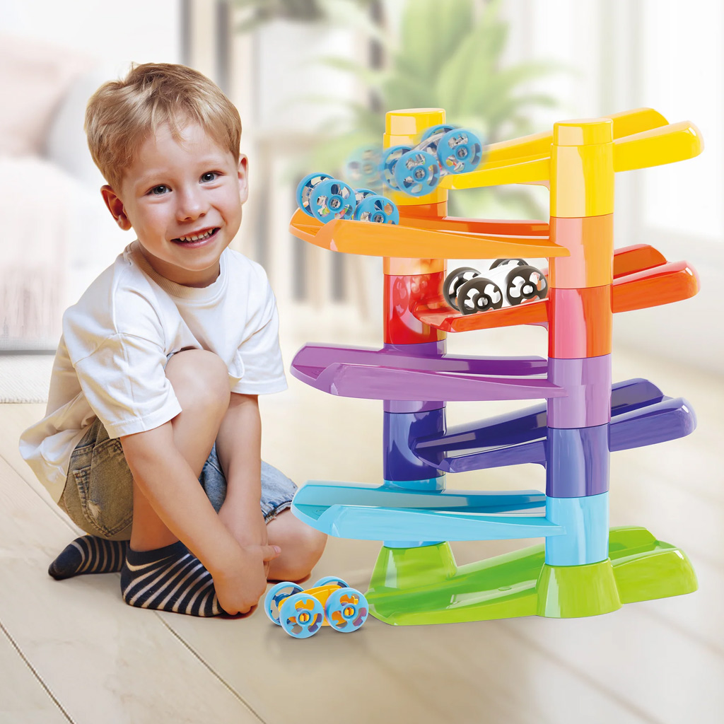 imagen de Quercetti: Flip Car torre espiral pista de carreras 3