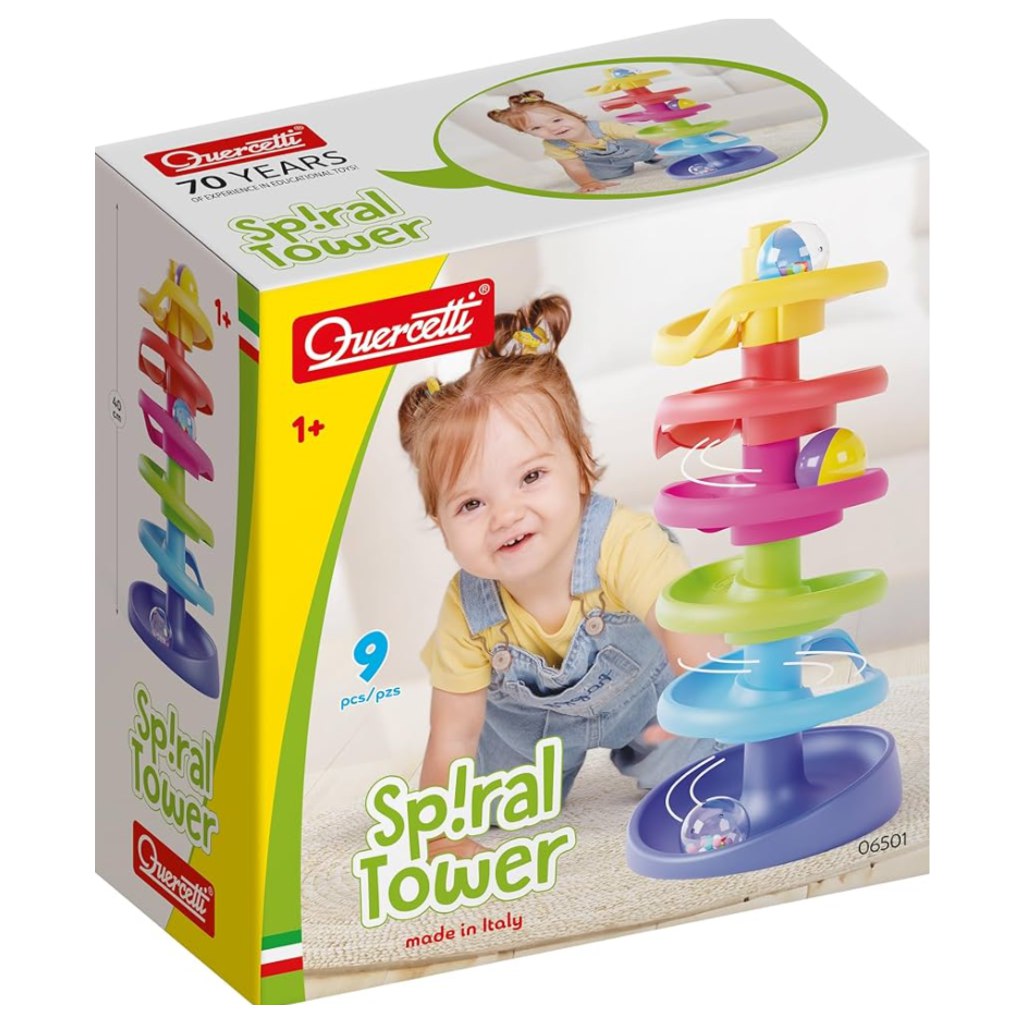 imagen de Quercetti: Juego de pista de canicas Torre Espiral 9 piezas 1