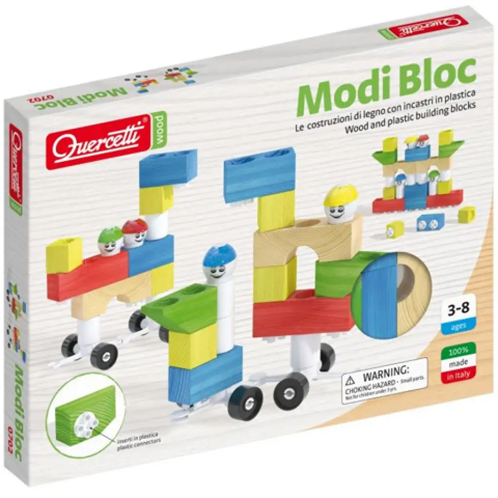 imagen de Quercetti: Modi Bloc Premium juego de construcción de madera y plástico de 30 piezas 1