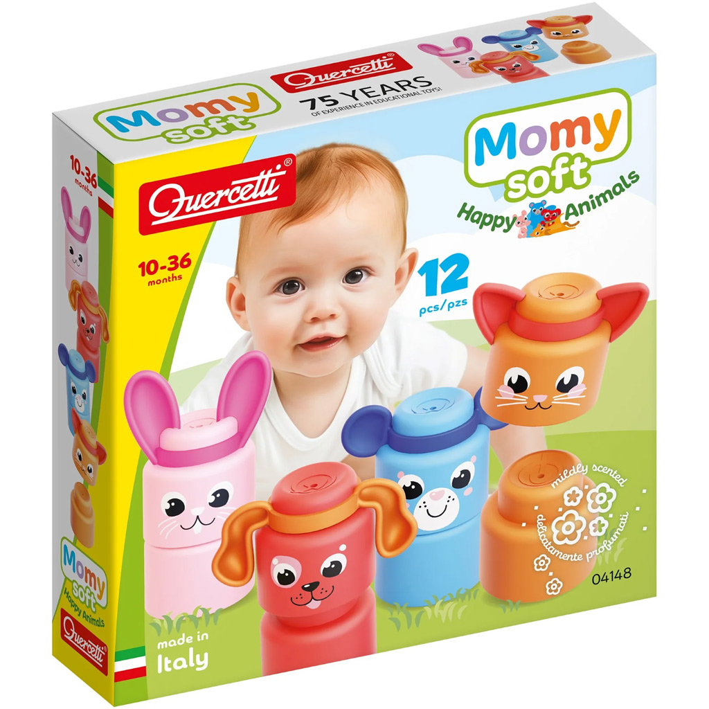 imagen de Quercetti: Momy Soft bloques de construcción de animales felices de 12 piezas 1