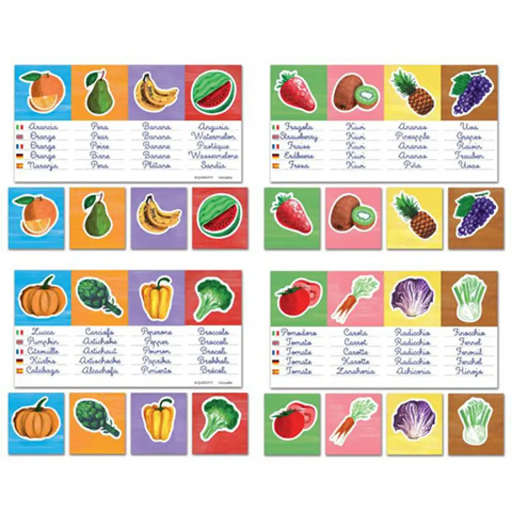 imagen de Quercetti: Montessori Verduras y frutas juego educativo en lengua extranjera set de 3 piezas 2