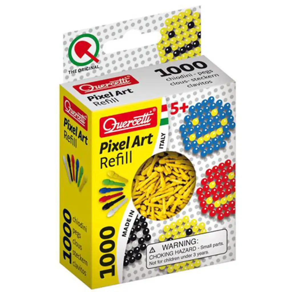 imagen de Quercetti: Pixel Art de color amarillo recarga de 4mm de puntos 1000 unidades 1
