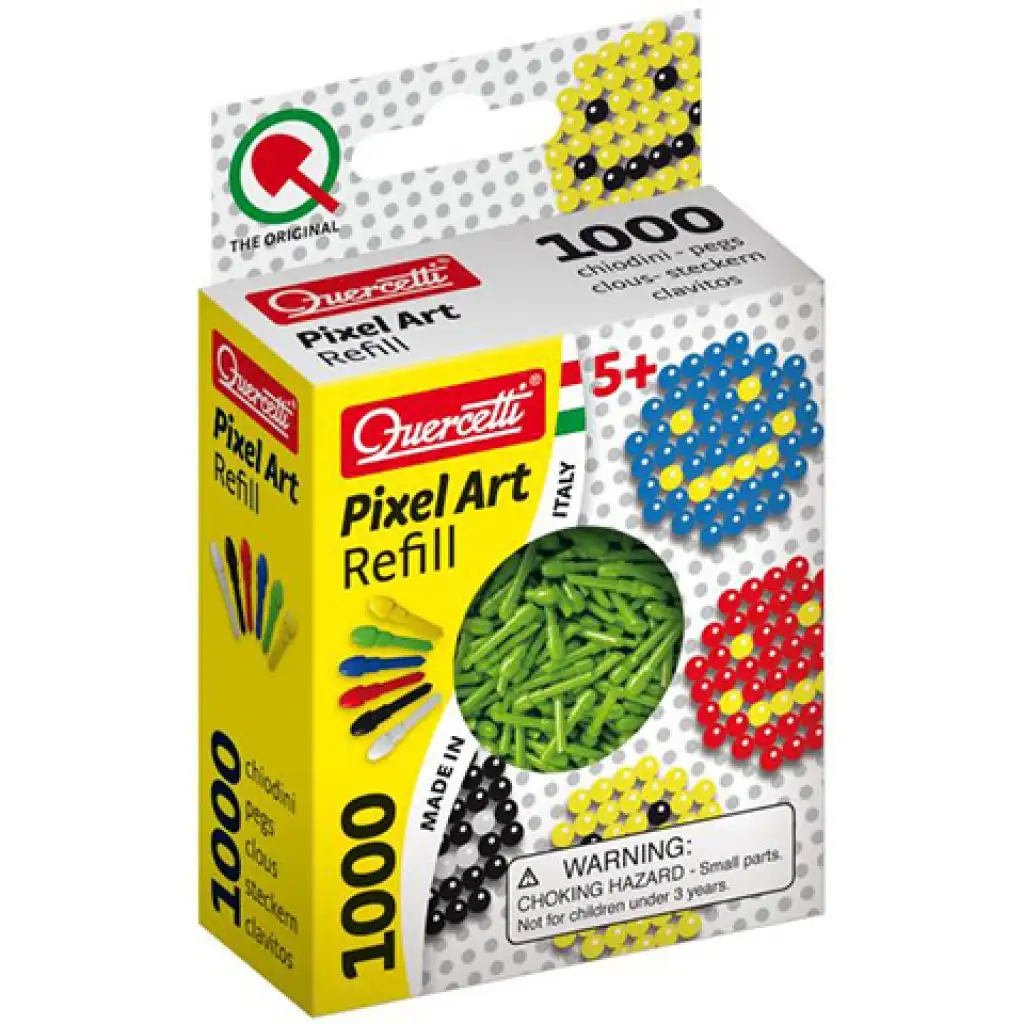 imagen de Quercetti: Recarga de Pixel Art de color verde de 4mm 1000 unidades 1