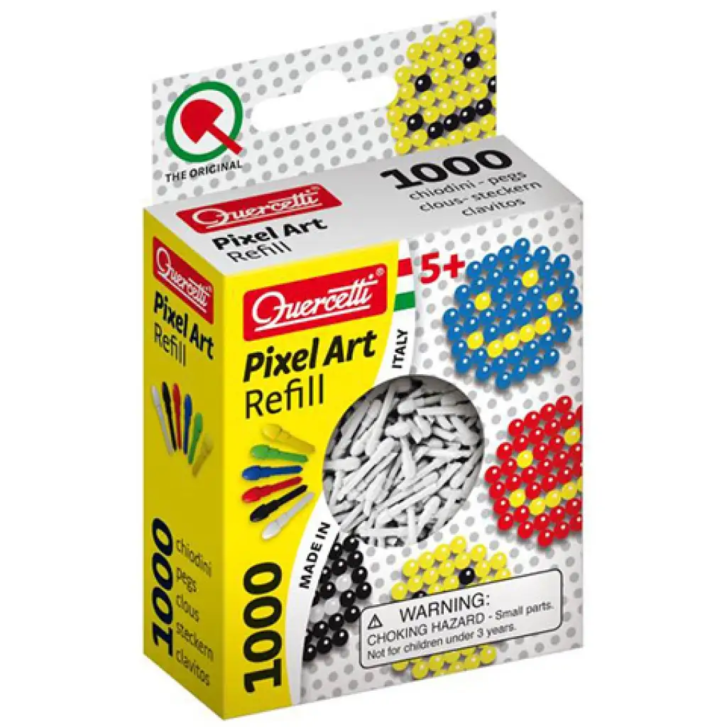 imagen de Quercetti: Recarga de puntos de arte en píxeles de color blanco de 4 mm 1000 unidades 1